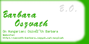 barbara oszvath business card